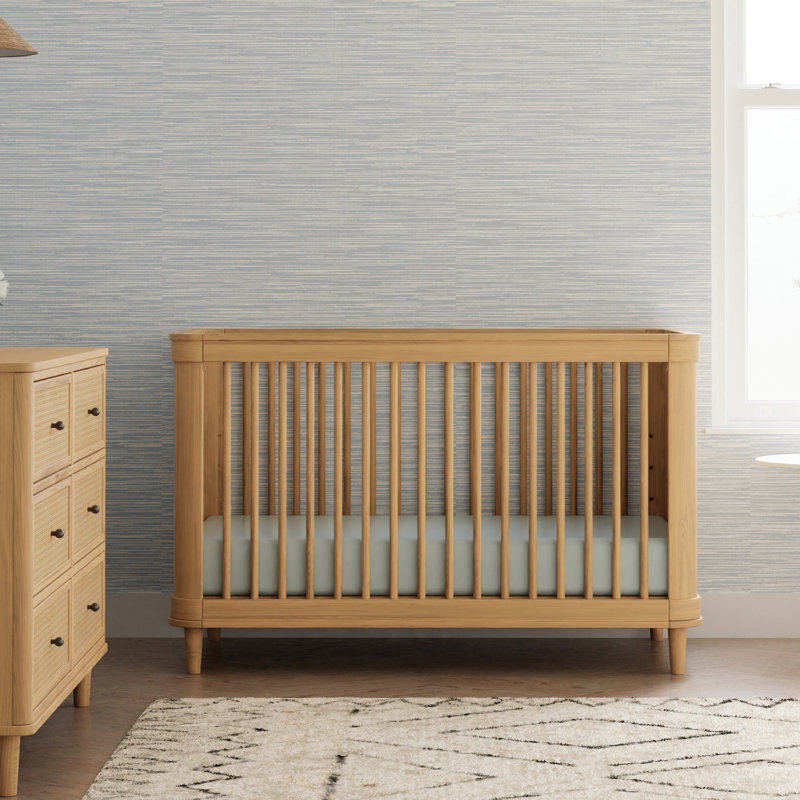 Marin with Cane 3-in-1 Convertible Crib, Honey/Honey Cane