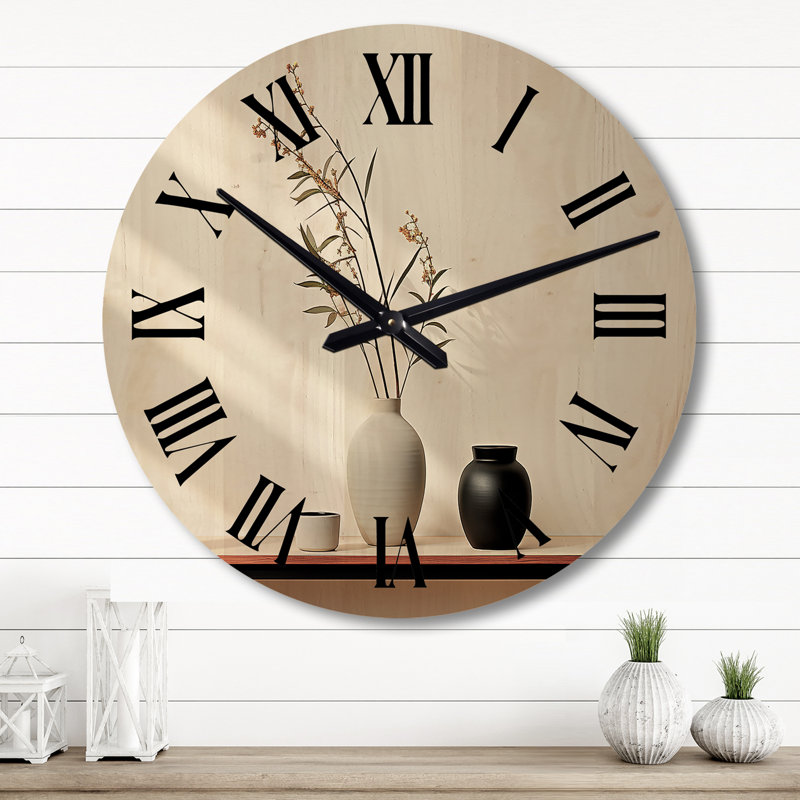 Horloge murale en bois massif Lavrrick, Grand