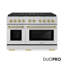 ZLINE Autograph 48 in. Paramount Dual Fuel Range w/ DuoPro Cooktop & Black Doors w/ Gold Accents-1696121610-1696121621