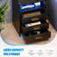 3 Drawers Bedside Table with Charging Station and Led Lights-2021268571