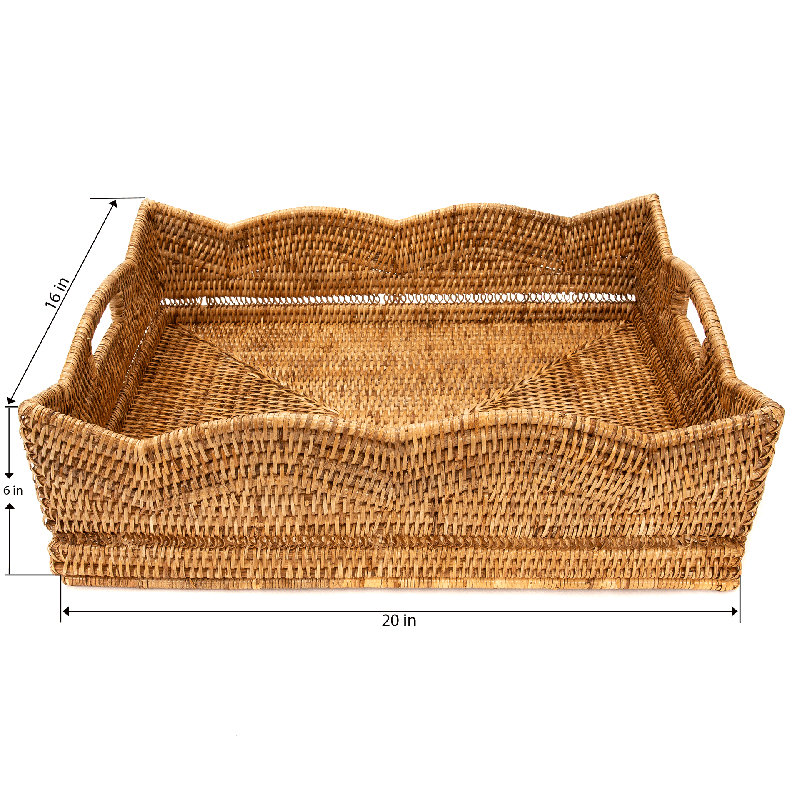 Plateau de repose-pieds / table basse Landry, Brun, H 6 po x l 20 po x P 16 po