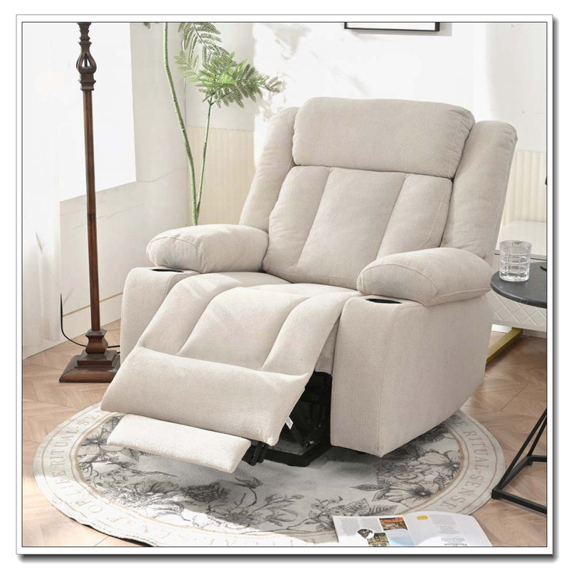 Power Lift Recliner Chair  with 2 Cup Holders,Side Pockets,Remote Control(, Power - Remote, Light Gray