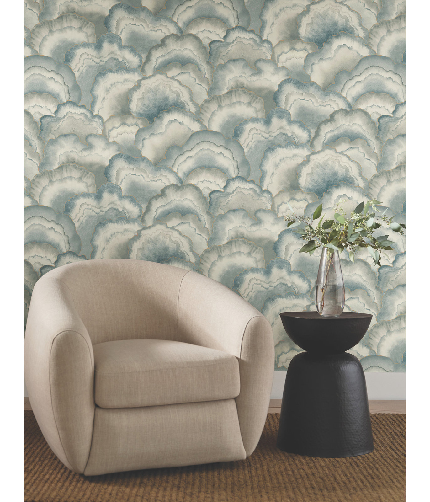Abalone Lavender Fans Wallpaper, Blue