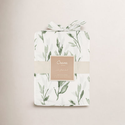Leafy Floral Cotton Crib Sheet