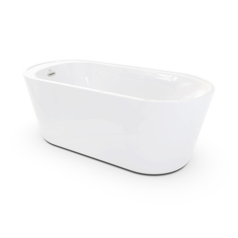 Baignoire de trempage autoportante en acrylique 62 po. X 29 po. Ortie, Blanc