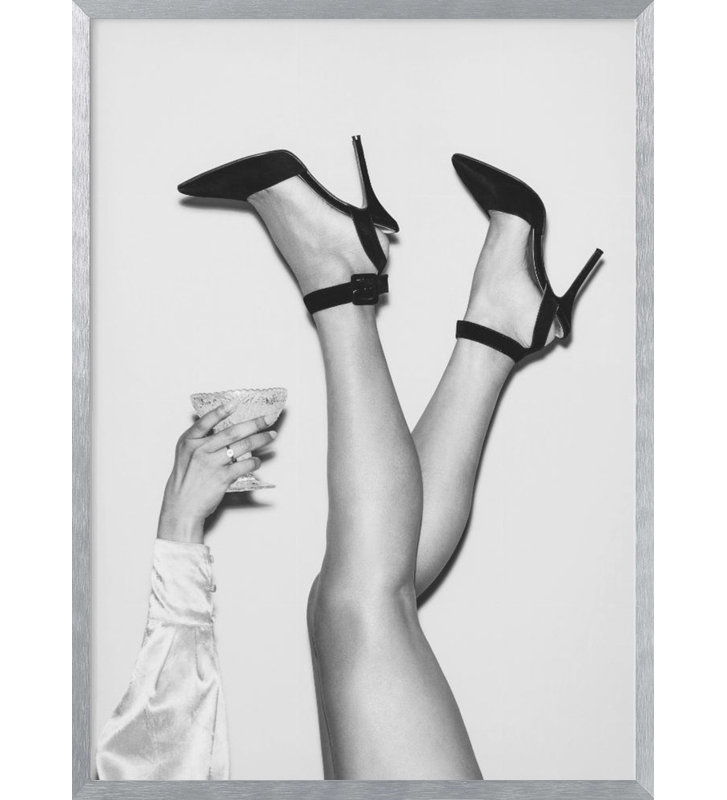 Pop Art & Retro "Feet and Cocktail Baw" Studio III, reproduction d'art encadrée, H 10 po x l 8 po