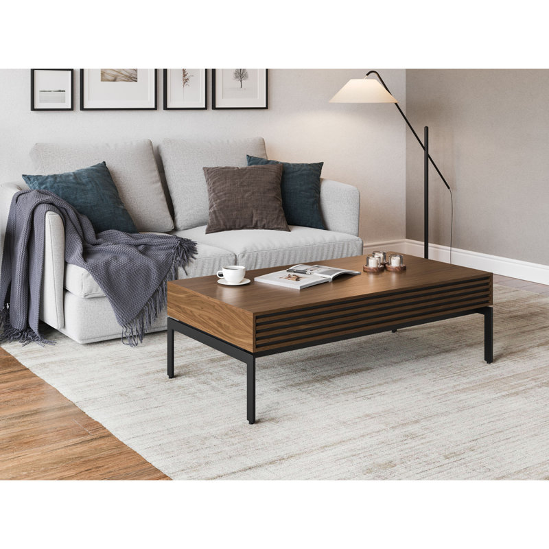 Cora Coffee Table, Natural Walnut, Black