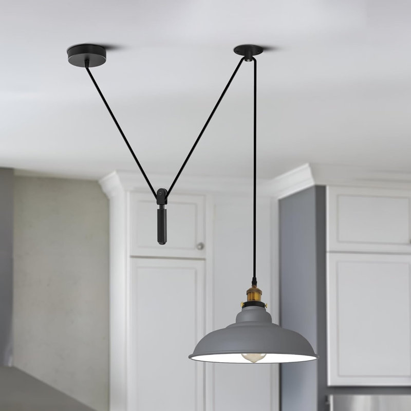 1 - Light Bowl Pendant, Gray