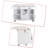 Modern Classic Storage Kitchen Island with 2 Drawers, 2 Cabinets, Racks and a Concealed Trash Can-1861120593