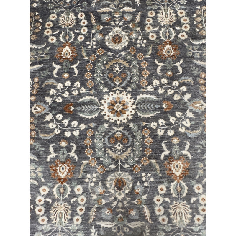 Proprietary Patterns Wool Oriental Area Rug in Bluffton Charcoal, Rectangle 10' x 14'