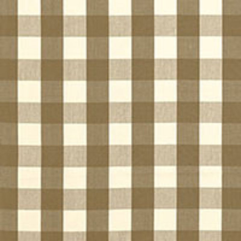 Camden Cotton Check Fabric, Taupe/Tan
