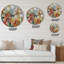 Fleurs rétro dans des tons pastel foncé - horloge murale traditionnelle-93602192
