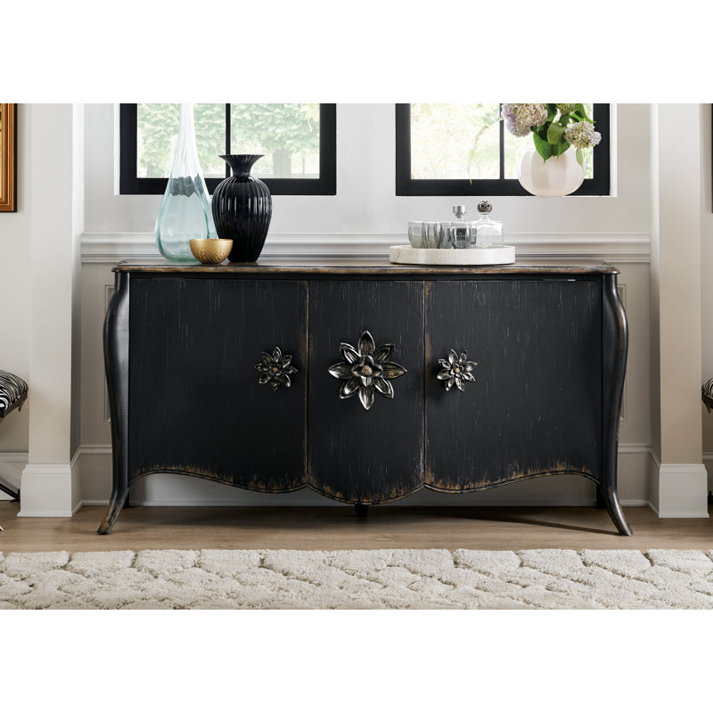 Sanctuary 73'' Black Solid Wood Sideboard