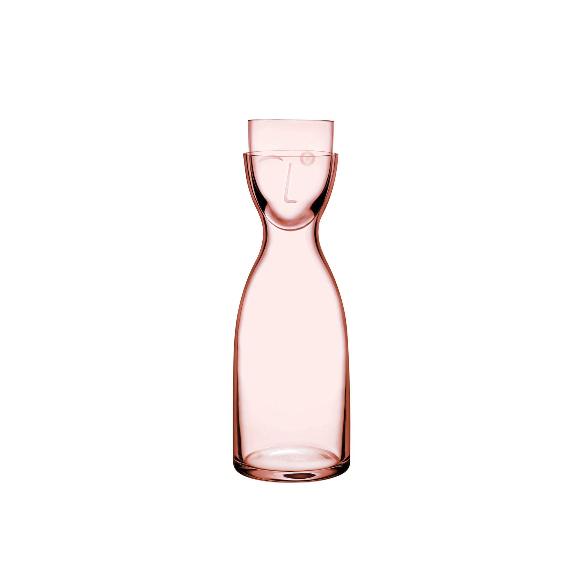 Mr. Mrs. Pitcher, 9.25" H x 3.5" W x 3.5" D, Dusty Rose