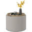 Table basse ronde avec repose-pieds avec plateau rabattable