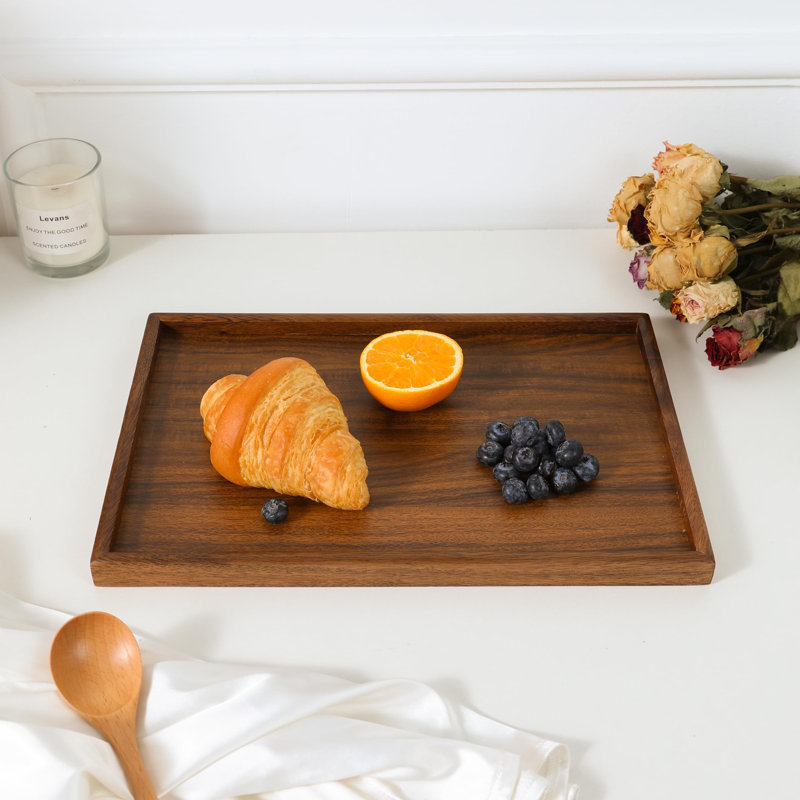 Millwood Pines Chrisel Walnut Tray, 1" H x 9.9" W  x 6.7" L