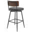 Swivel Upholstered Counter Stool with Metal Frame-1034074928