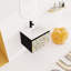 Meuble-lavabo noir 24 po avec lavabo en céramique. Porte d'armoire à fermeture en douceur, noir. Élégant