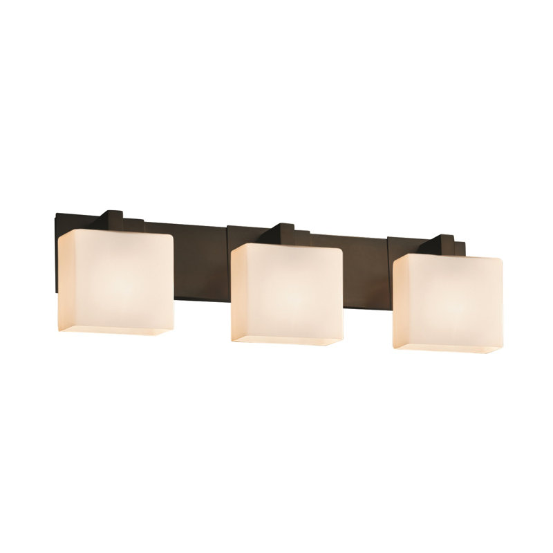 Éclairage pour meuble-lavabo 3 lumières Casson, Noir mat, Opale