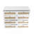 White Color 8 Drawers Chest Of Drawers With Rattan Drawer Face Golden Legs And Handles