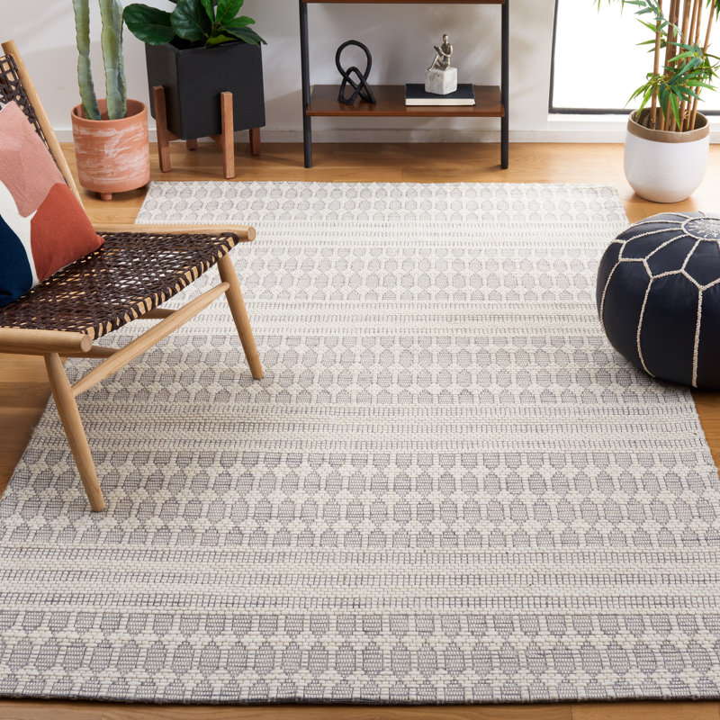 Tapis géométrique tissé à la main Busbee, Rectangle 4 pi x 6 pi