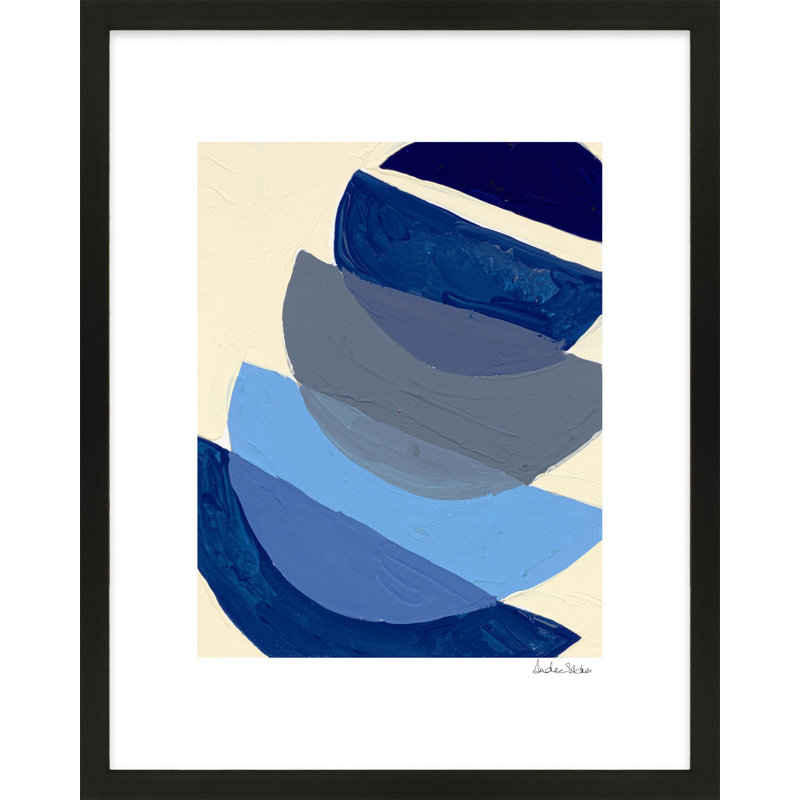 Indigo Ensemble 3 Painting by Andrea Stokes, Black Framed, 20" H x 16" W