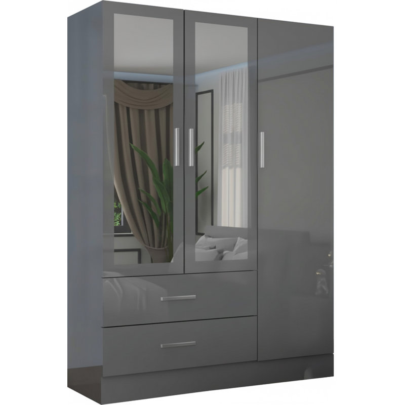 Manufactured Wood Wardrobe, Grey