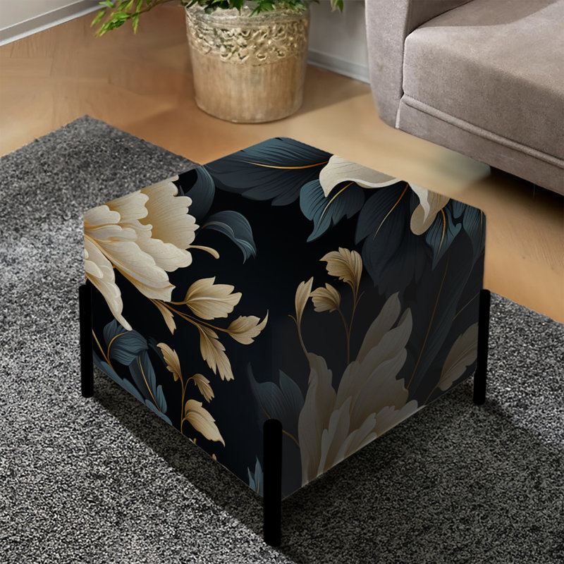 Repose-pieds carré Timony Beige pivoine Sophistication I