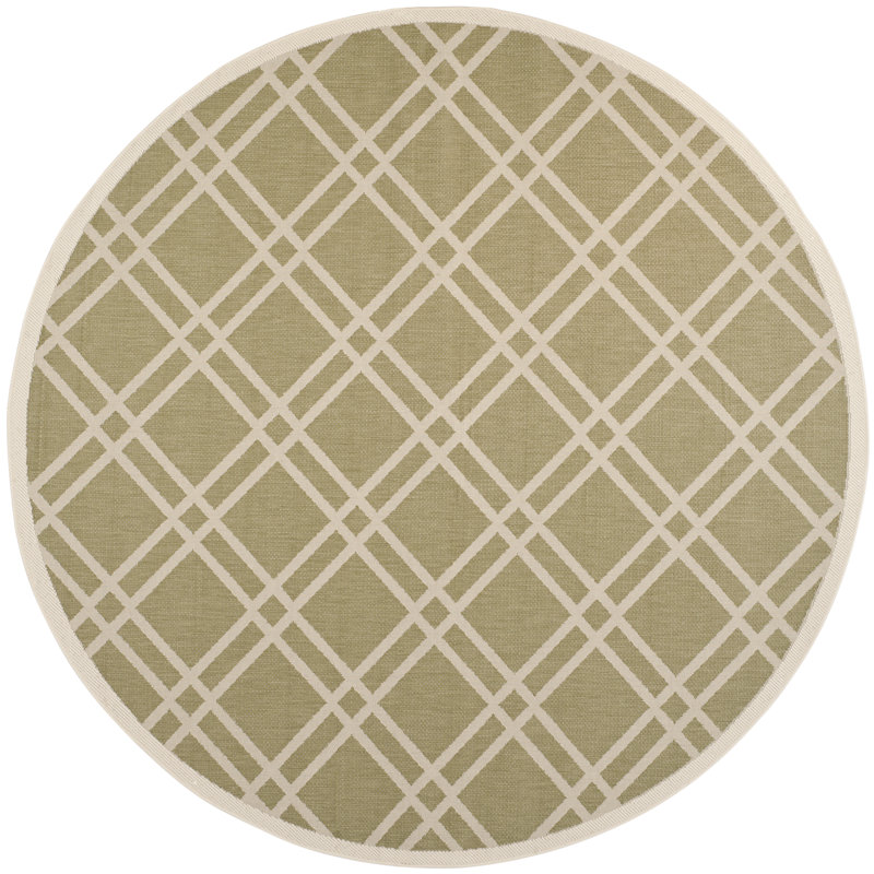 Tapis d'intérieur / extérieur beige Arneshia, Rond 7 pi 1 po