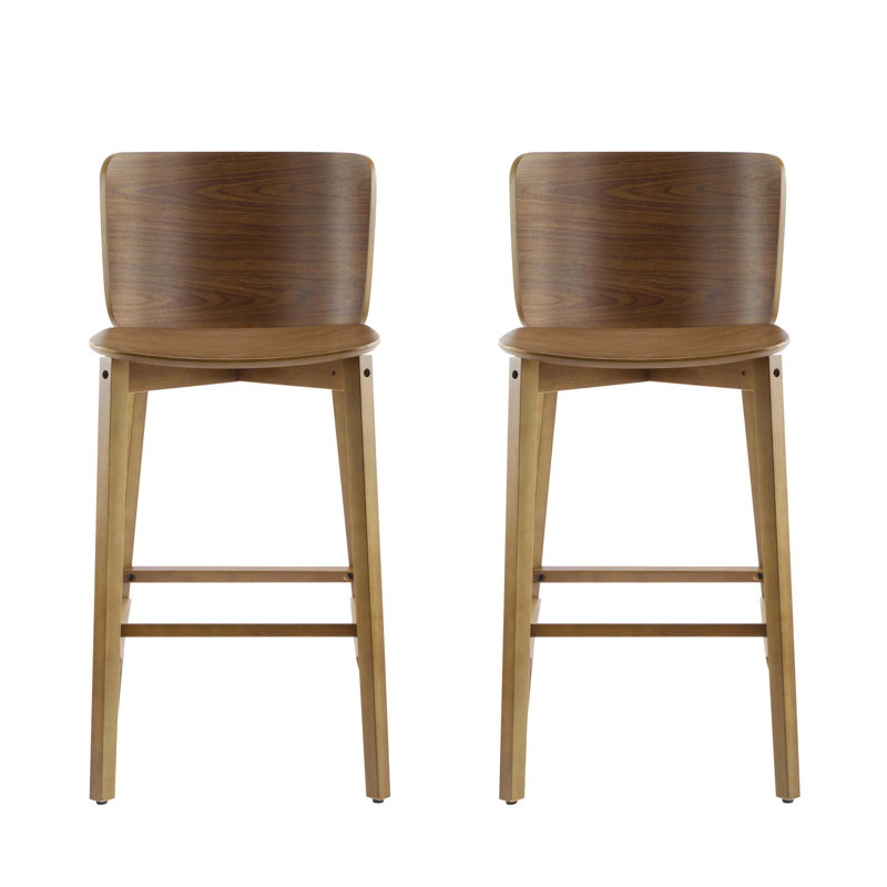 Ensemble de 2 tabourets de bar en bois Pari