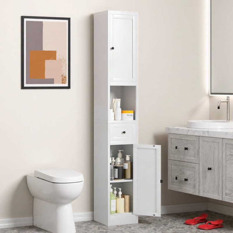 71" Narrow Metal Tower — 5-Tier Versatility & Dual-Door Concealment for Your Slim Space Revolution