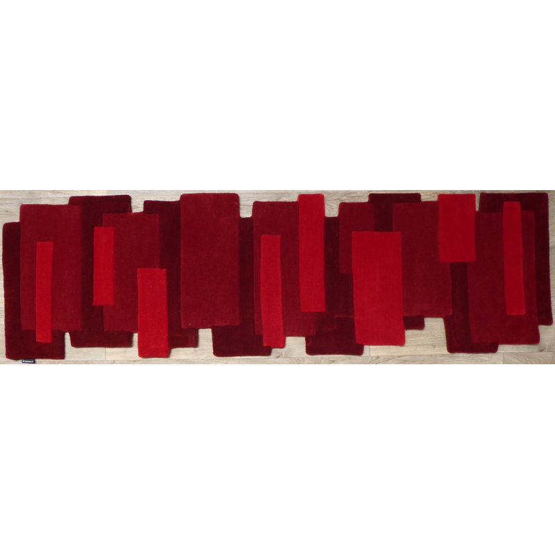 Runner Pebbles Geometric Wool Hand Woven Area Rug, Runner 70 x 250cm