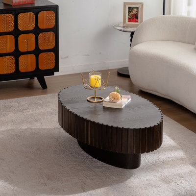 Table basse ovale en forme de piédestal