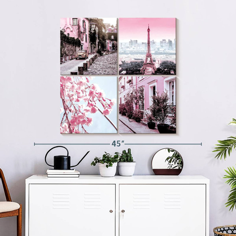 Sireci Pink Paris Pop II, 57" H x 57" W