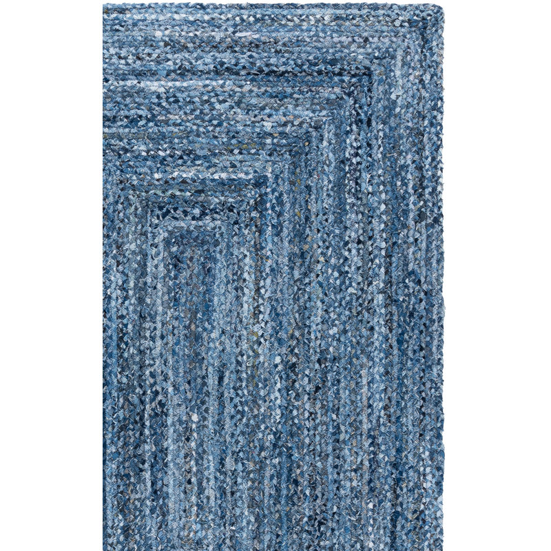 Braided Hand Woven Cotton Solid Color Indoor Rug, Rectangle 6' x 9'