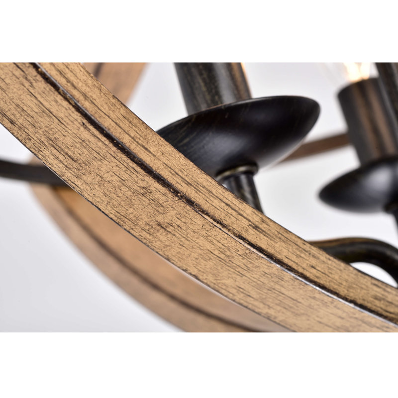 Plafonnier semi-encastré en métal noir antique à 3 lumières 16,5 po Nissen