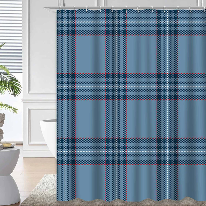 Rideau de douche Tartan, L 72 po x l 84 po