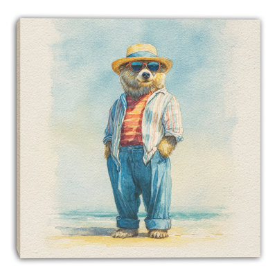 «Dapper Bear», art mural sur toile tendue