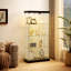 Vitrine à 4 niveaux en verre, armoire de rangement au sol pour le salon, chambre à coucher, armoire de rangement décorative pour l'intérieur