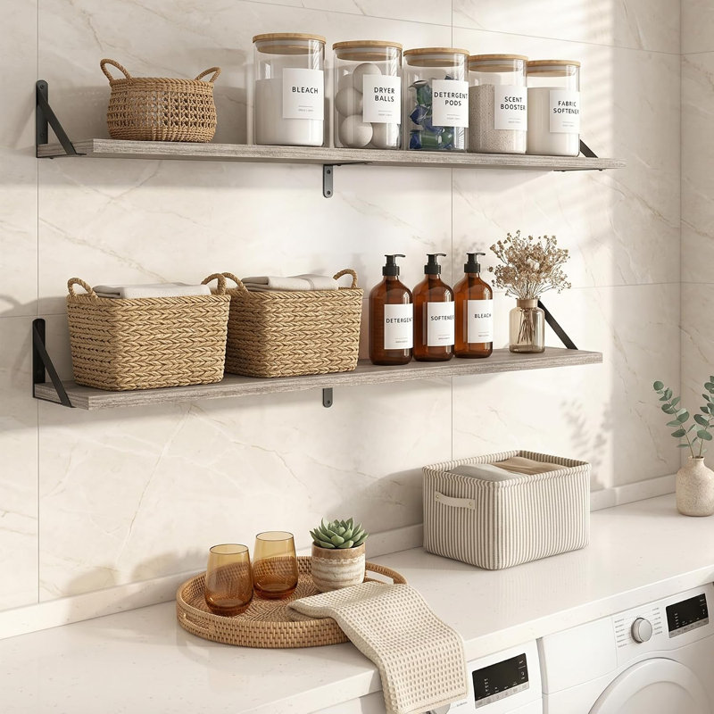 3 Piece Wood Floating Shelf