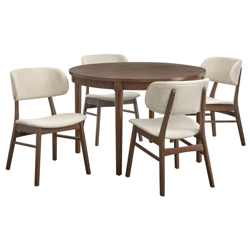 Swanton Dining Set, Beige/Walnut