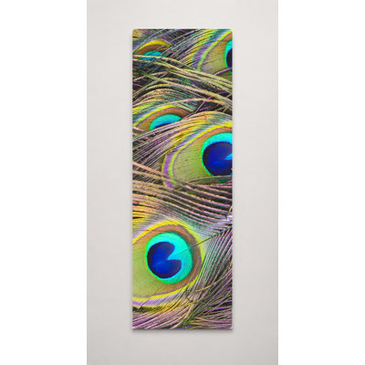 Gros plan sur les plumes de paon - art mural sur toile