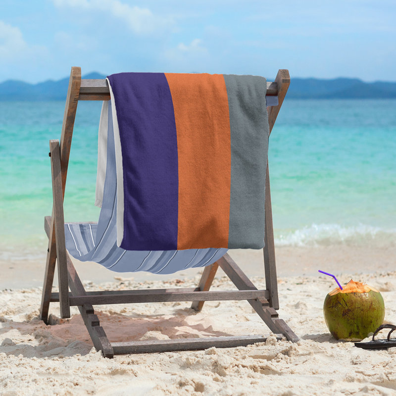 Lightweight Beach Towel, Purple/Orange/Gray