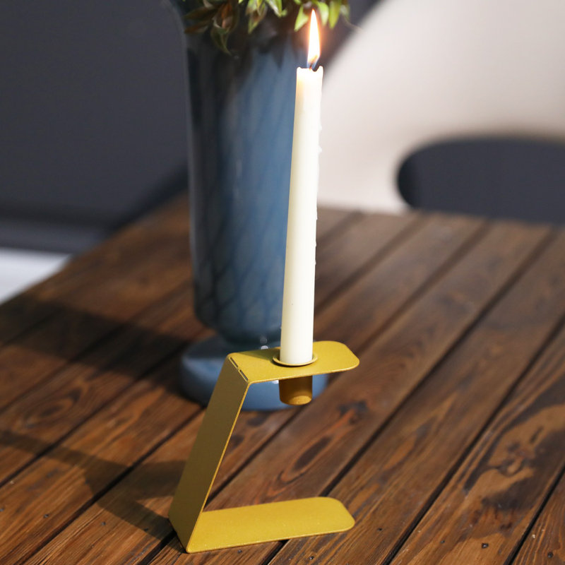 Metal Tabletop Candlestick, Gold