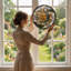 Panneau de vitrail Sun Moon H 12 po-1984942715