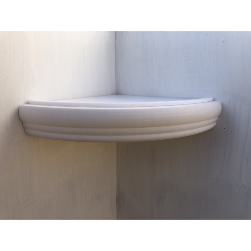 Fordland Triangle Plastic / Acrylic Corner Shelf, White, 3.5cm H x 20cm W x 20cm D