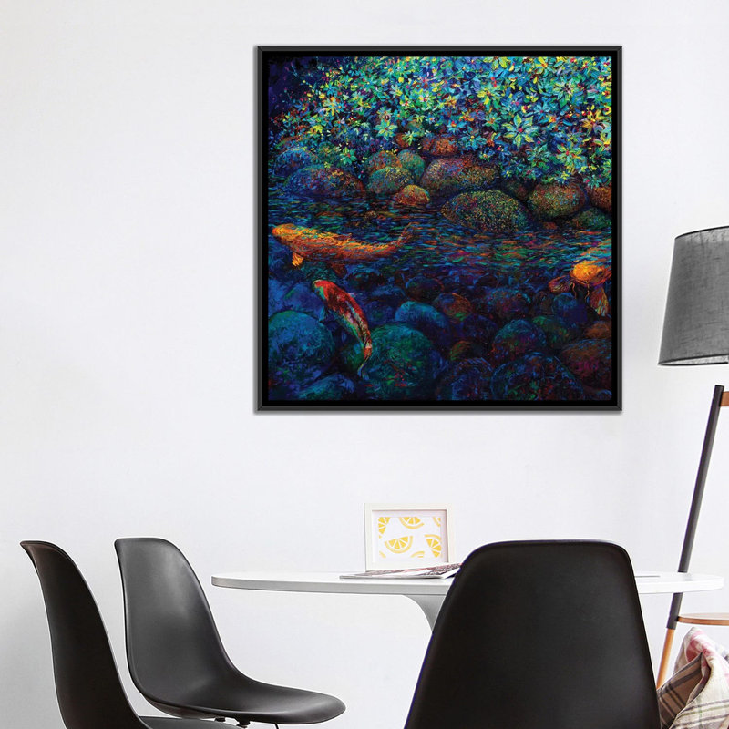 « limerance », reproduction sur toile, H 18 po x l 18 po x P 1,5 po, Toile encadrée noire, Pas de tapis
