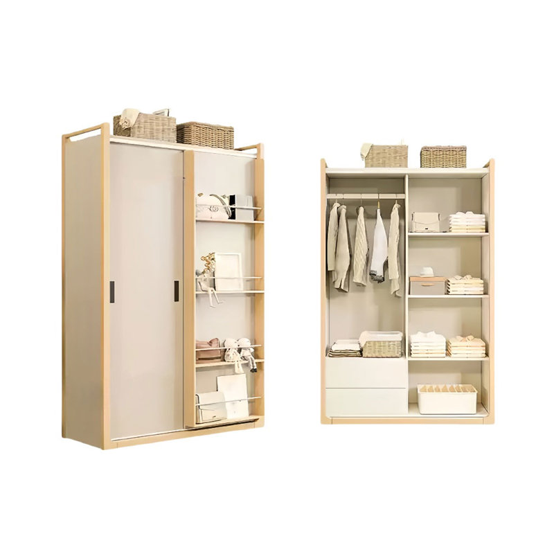 Garde-robe simple de couleur unie, H 79 po x l 47 po x P 24 po, Gris