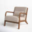 66cm Modern Solid Wood Frame Upholstered Accent Chair with Lumbar Support Pillow-170864889