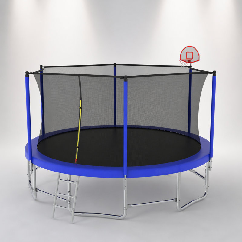 Trampoline 15 pi pour enfants avec filet de sécurité, structure en acier robuste pour le plaisir et l'exercice dans la cour extérieure